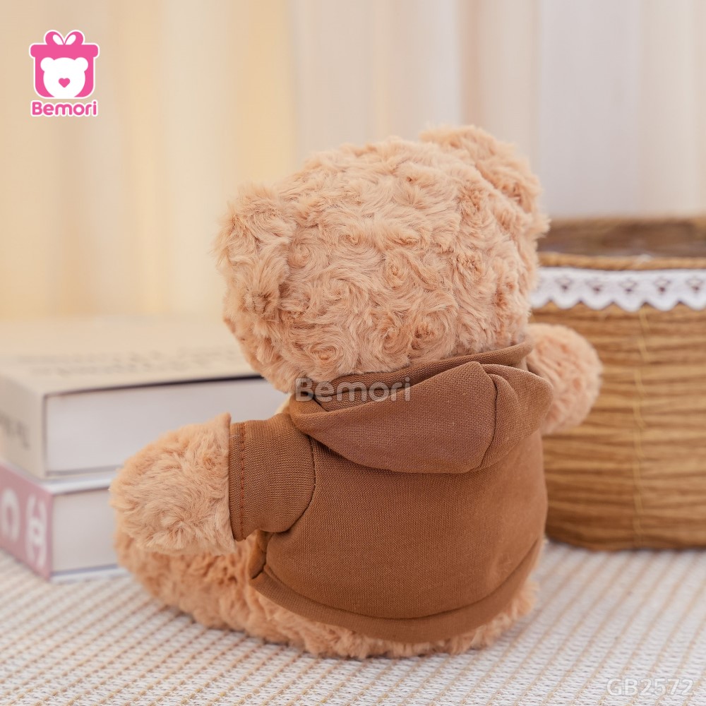 Gấu Bông Teddy Lông Xù Áo Nỉ Love