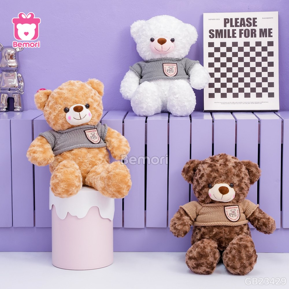 Gấu Bông Teddy Lông Xoắn Má Hồng