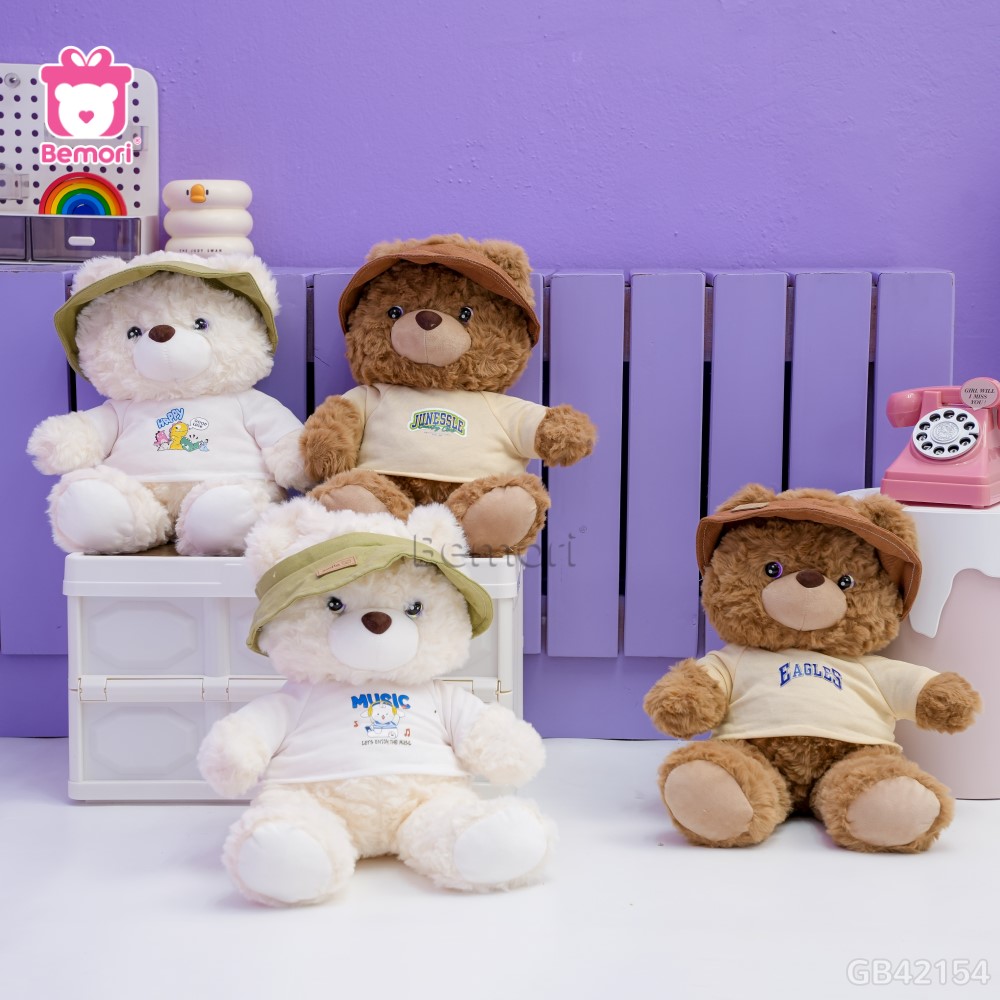 Gấu Bông Teddy Mocha Đội Mũ Bèo