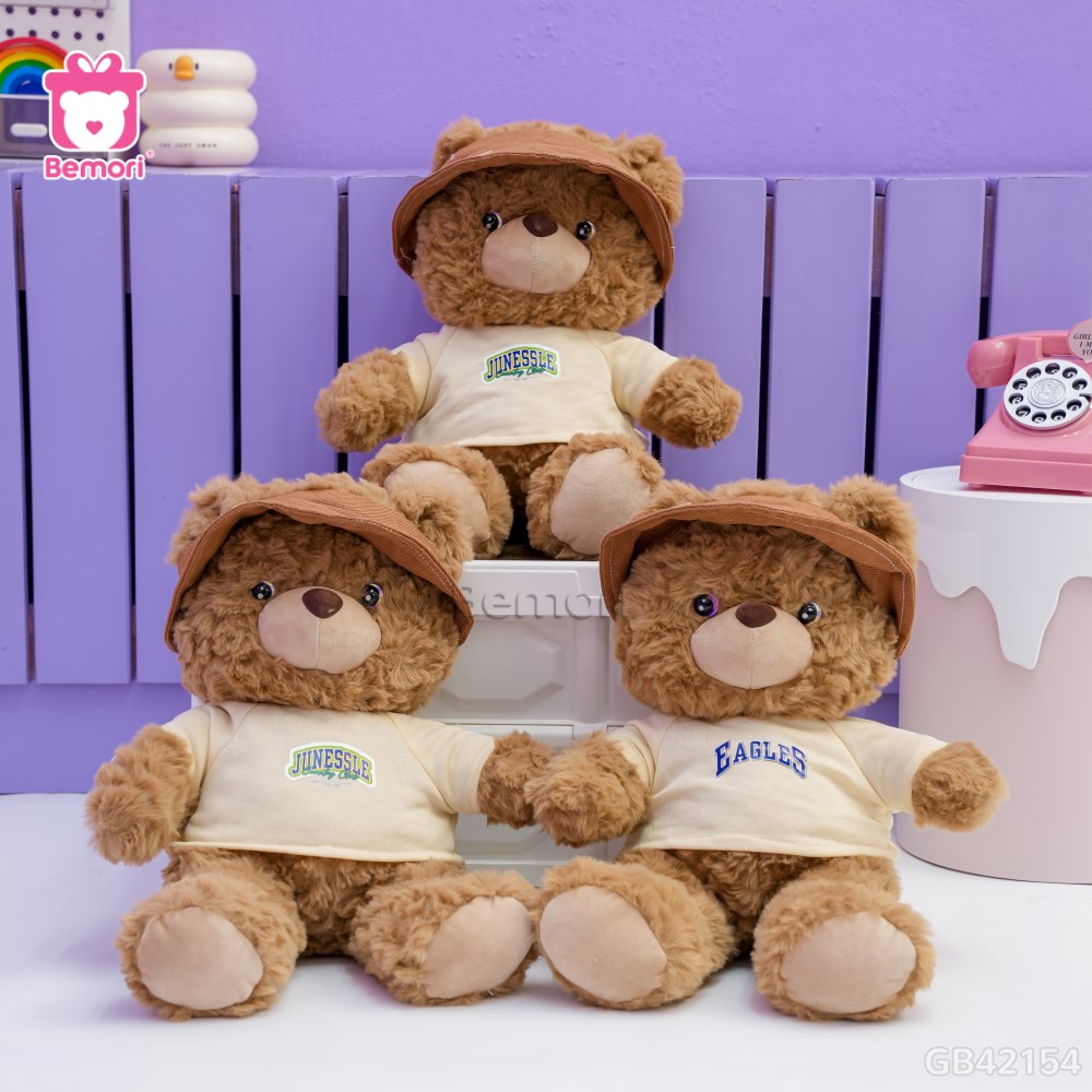 Gấu Bông Teddy Mocha Đội Mũ Bèo
