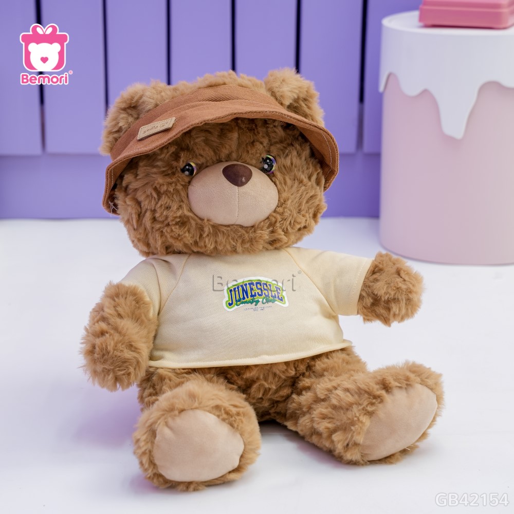 Gấu Bông Teddy Mocha Đội Mũ Bèo