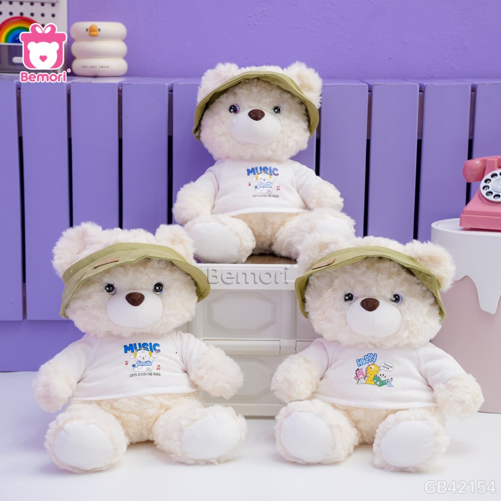Gấu Bông Teddy Mocha Đội Mũ Bèo