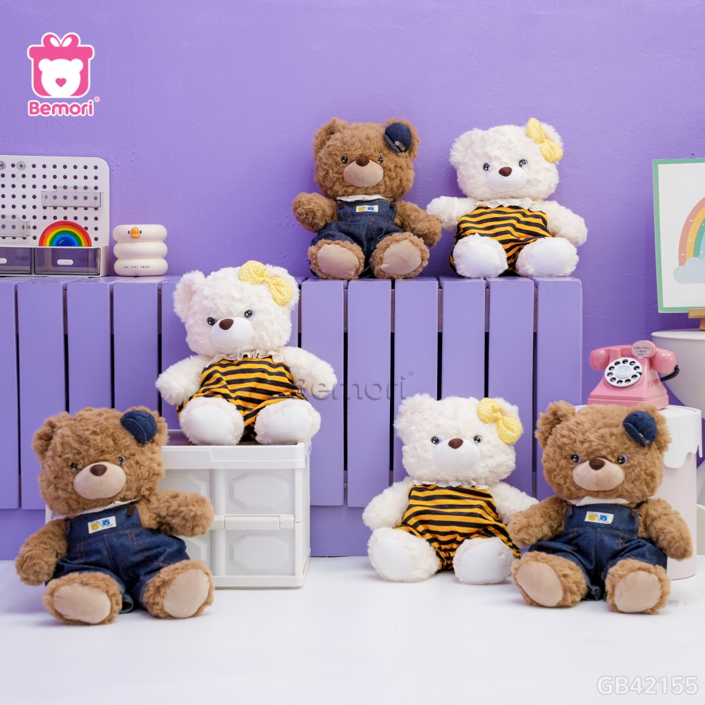 Gấu Bông Teddy Mocha Yếm Ong