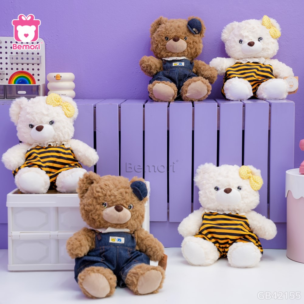 Gấu Bông Teddy Mocha Yếm Ong