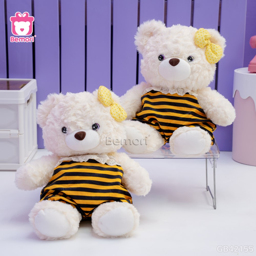 Gấu Bông Teddy Mocha Yếm Ong
