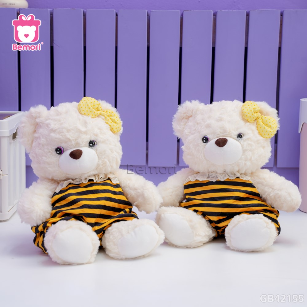 Gấu Bông Teddy Mocha Yếm Ong