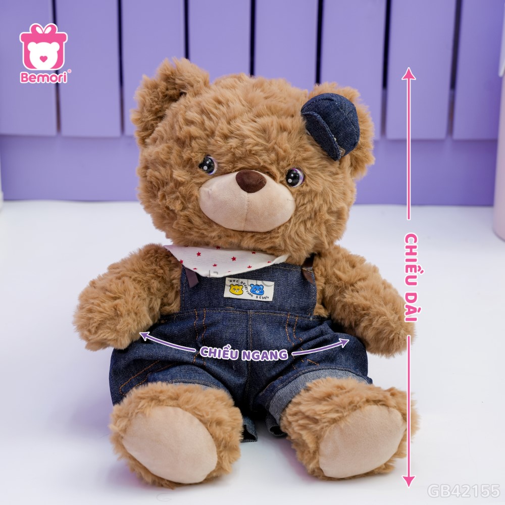 Cách đo kích thước của Gấu Bông Teddy Mocha Yếm Ong