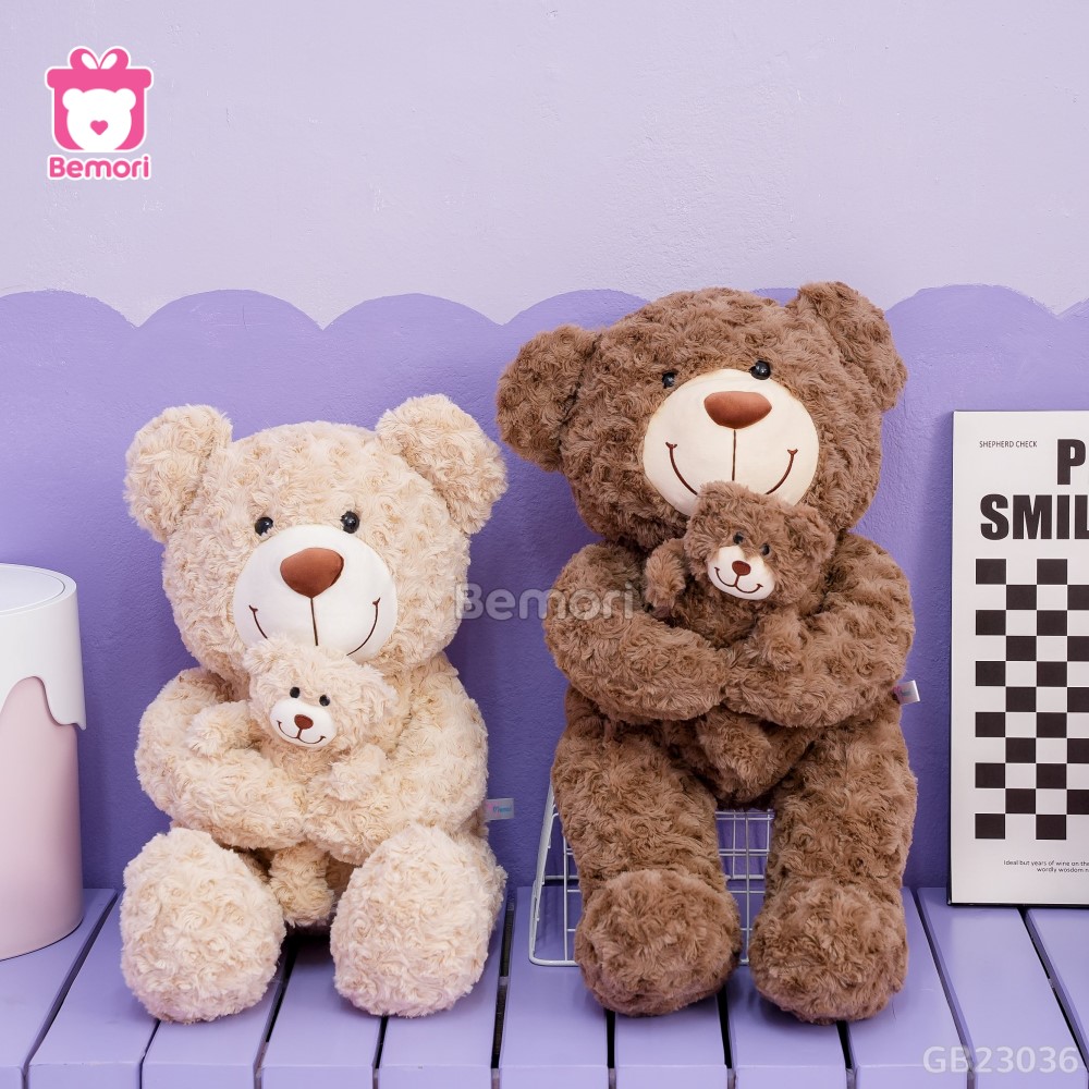 Gấu Bông Teddy Ôm Teddy hai màu xinh xắn