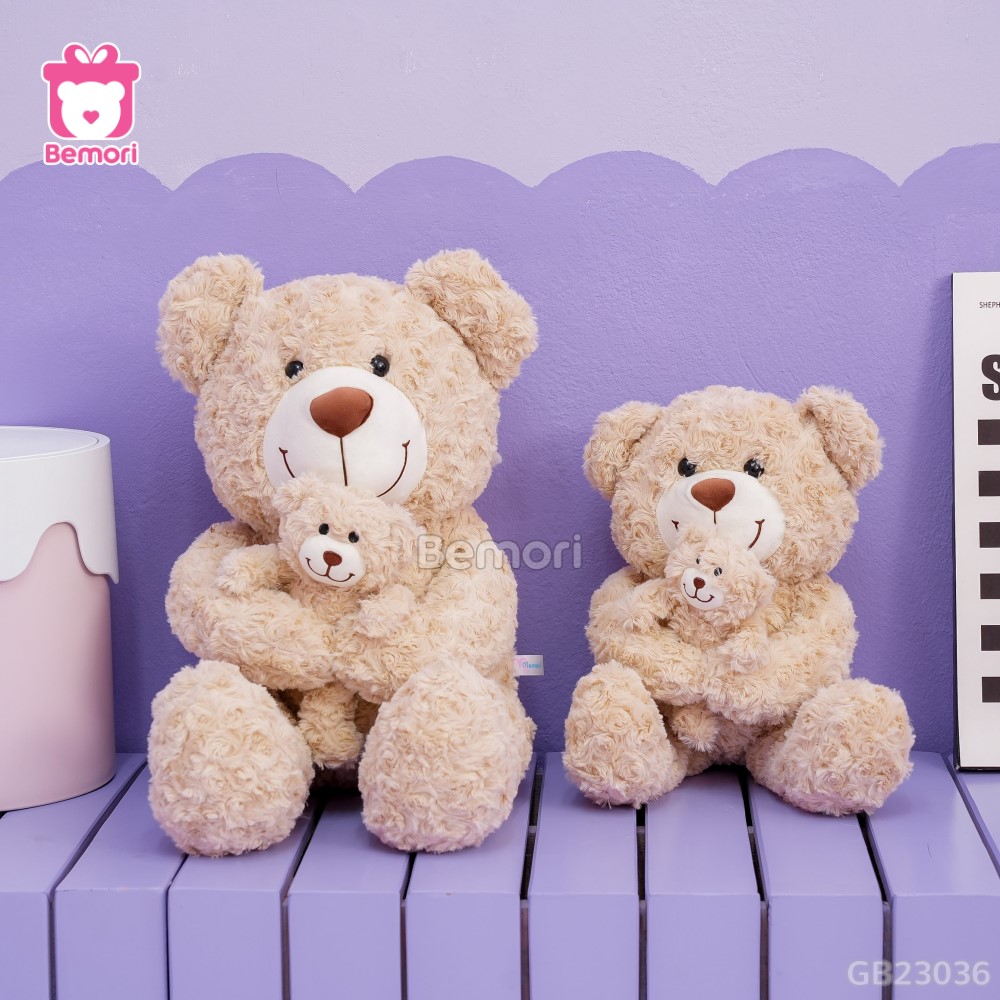 Gấu Bông Teddy Ôm Teddy – Kem dịu dàng