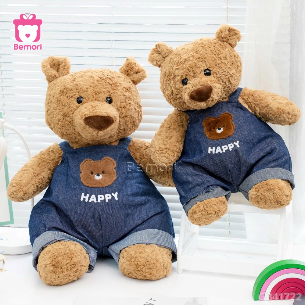 Gấu Bông Teddy Quần Yếm Jeans