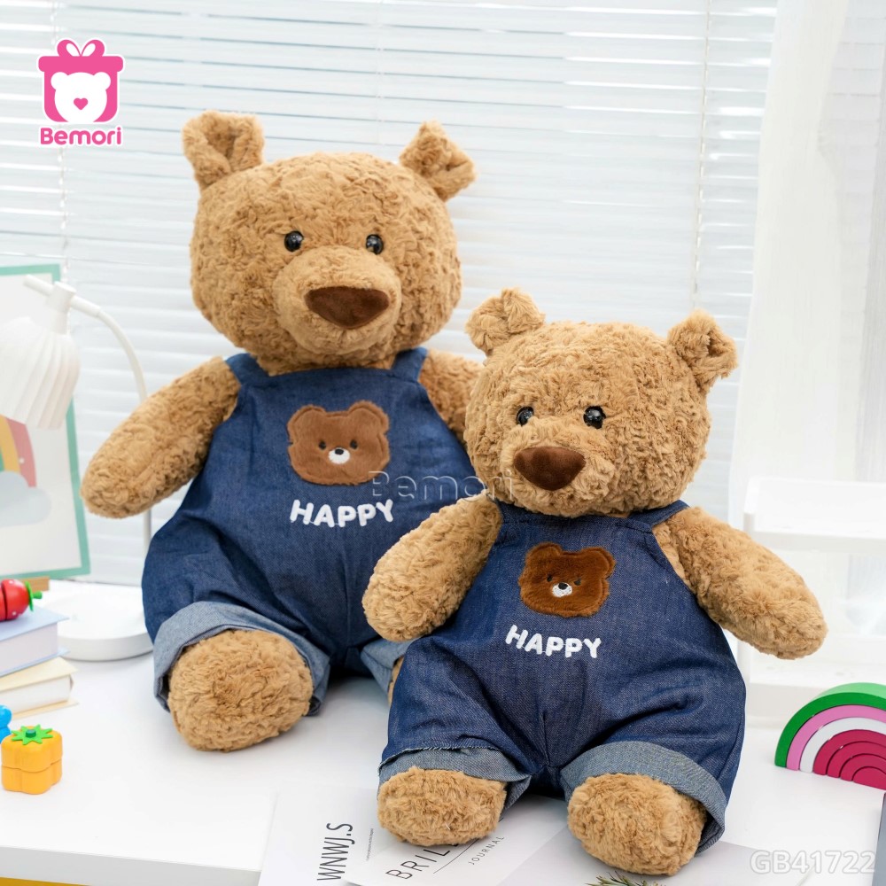 Gấu Bông Teddy Quần Yếm Jeans