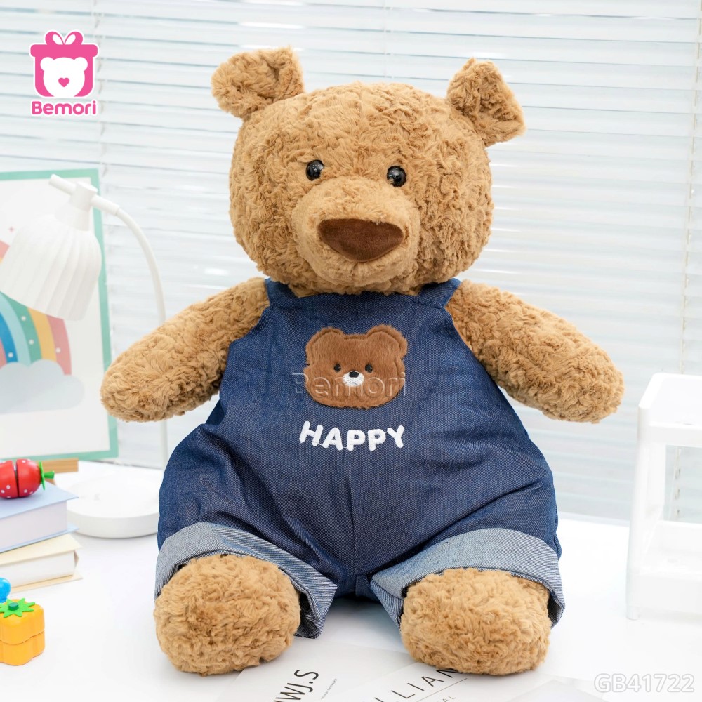 Gấu Bông Teddy Quần Yếm Jeans