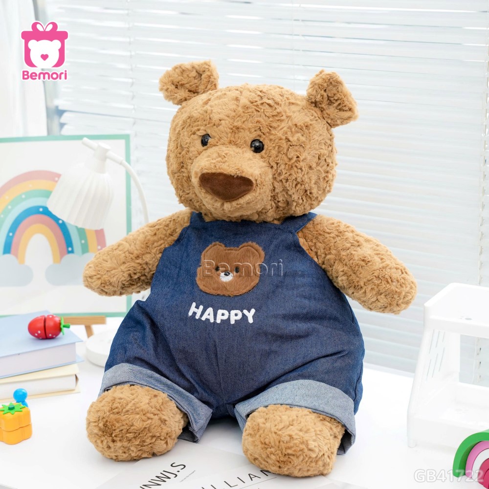 Gấu Bông Teddy Quần Yếm Jeans