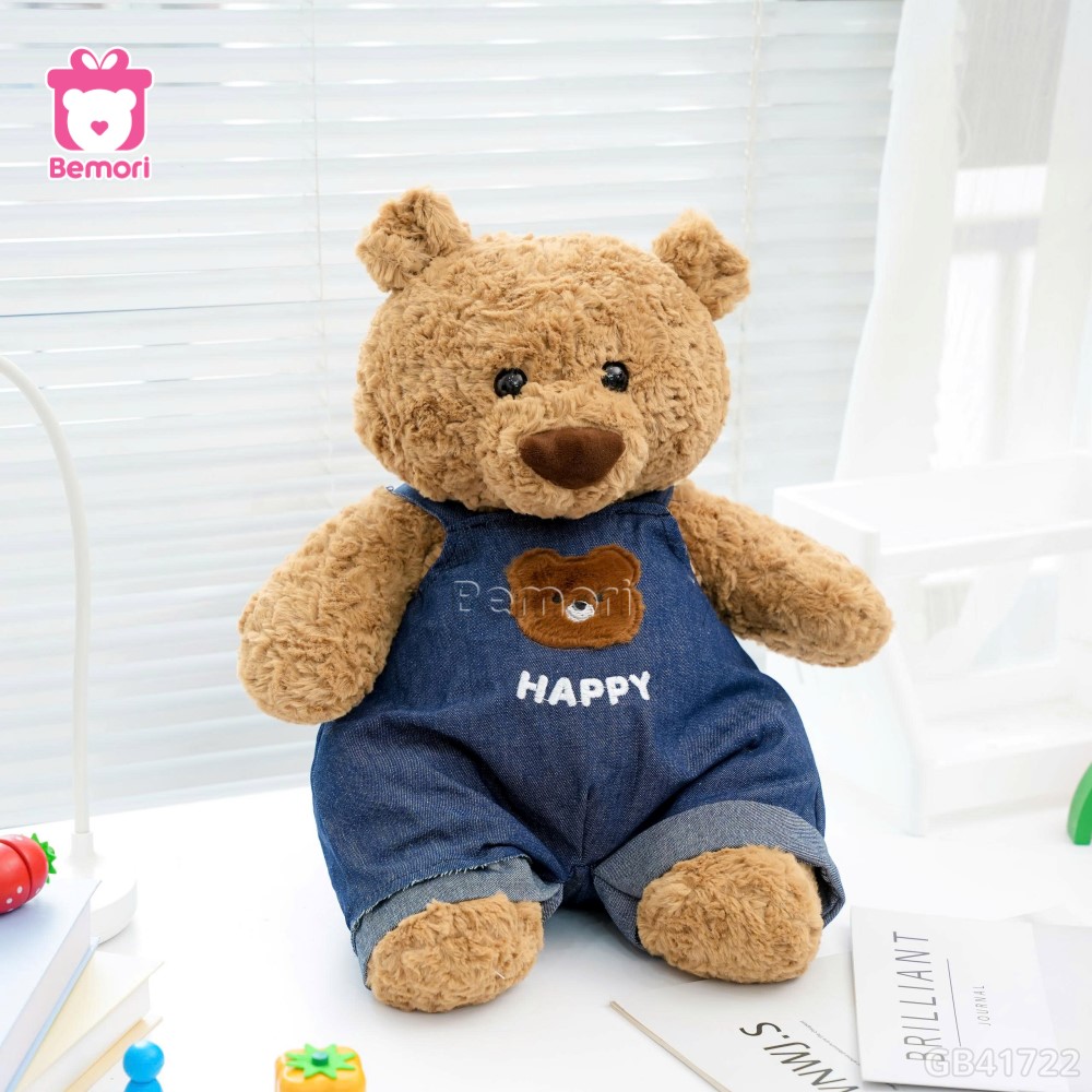 Gấu Bông Teddy Quần Yếm Jeans