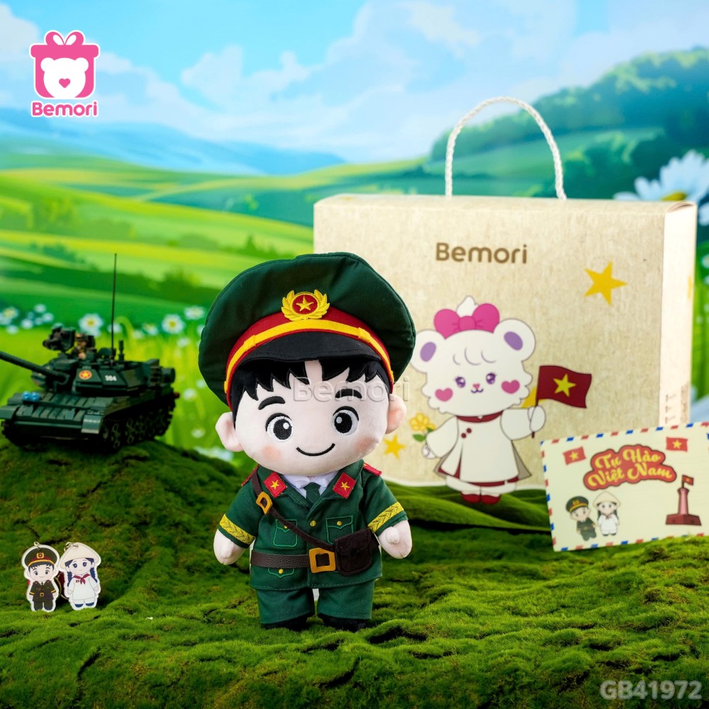 SET Quà Gấu Bông Bộ Đội Và Cô Gái Việt Nam