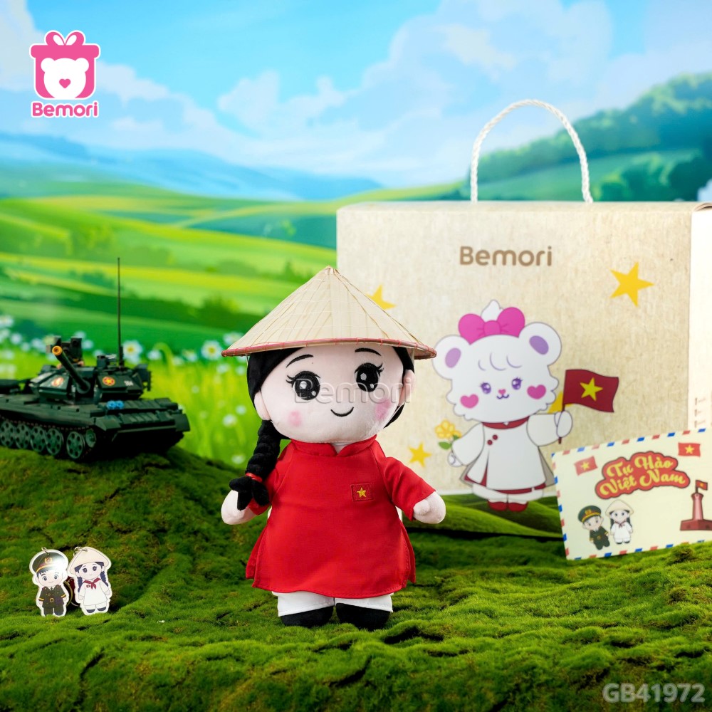 SET Quà Gấu Bông Bộ Đội Và Cô Gái Việt Nam