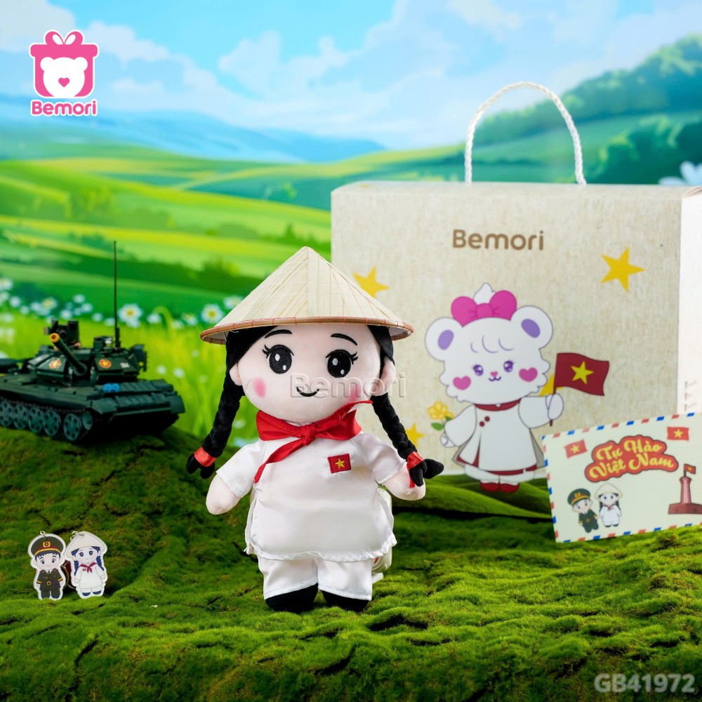 SET Quà Gấu Bông Bộ Đội Và Cô Gái Việt Nam