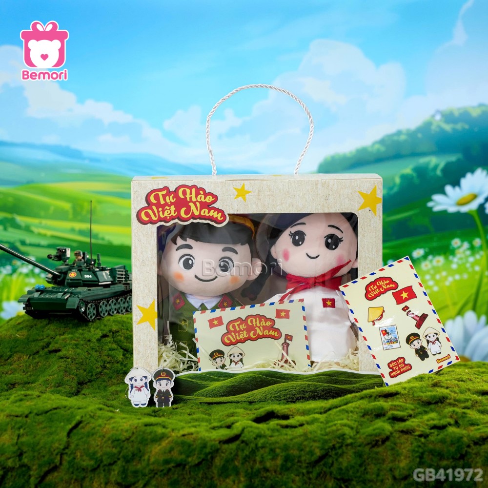 SET Quà Gấu Bông Công An Và Cô Gái Việt Nam