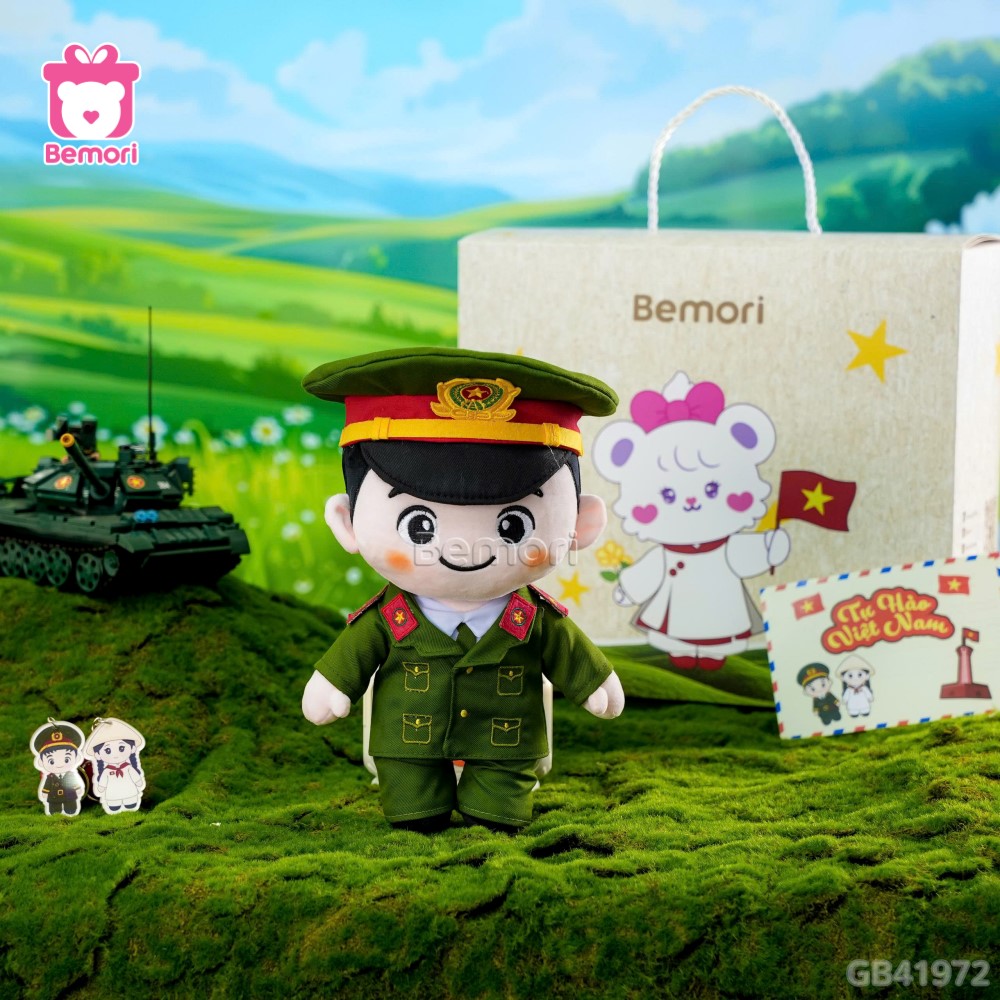 SET Quà Gấu Bông Công An Và Cô Gái Việt Nam