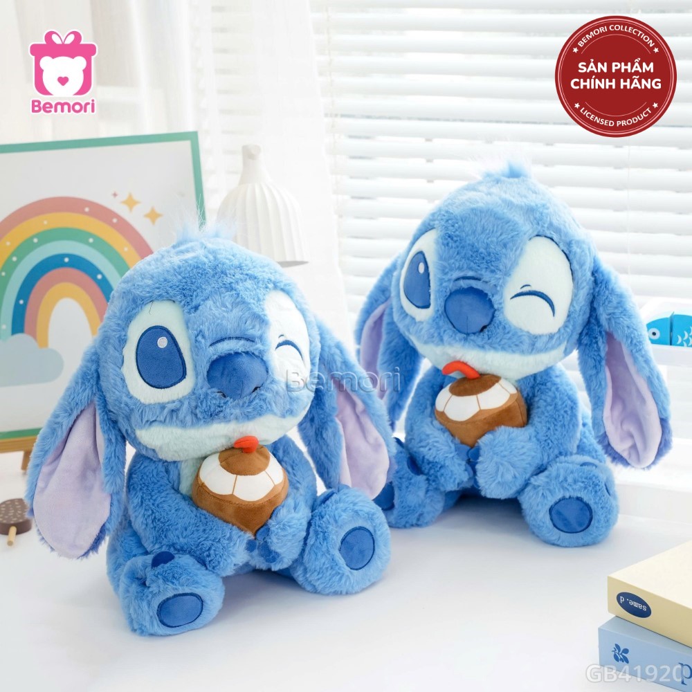 Gấu Bông Stitch Ngồi Ôm Quả Dừa Chính Hãng