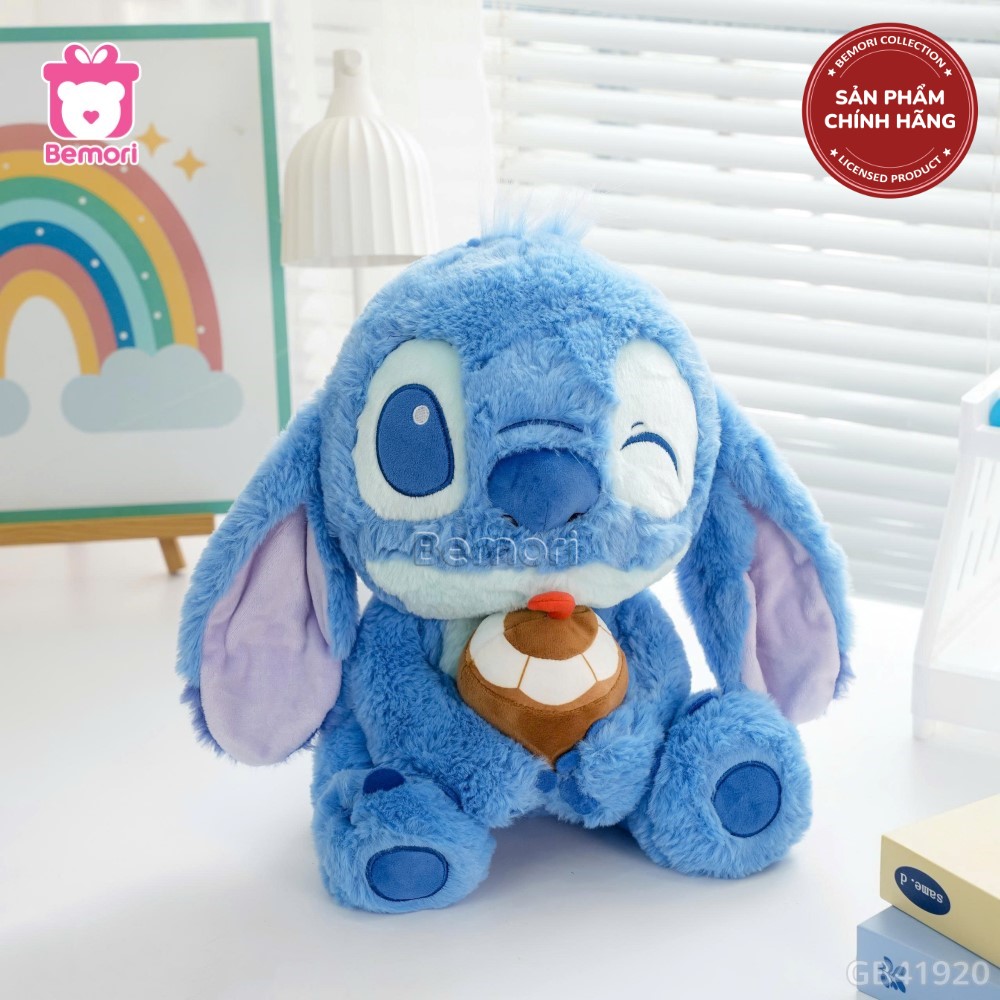 Gấu Bông Stitch Ngồi Ôm Quả Dừa Chính Hãng