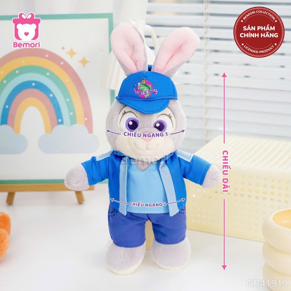 Cách đo kích thước của Gấu Bông Zootopia Đứng Đội Mũ