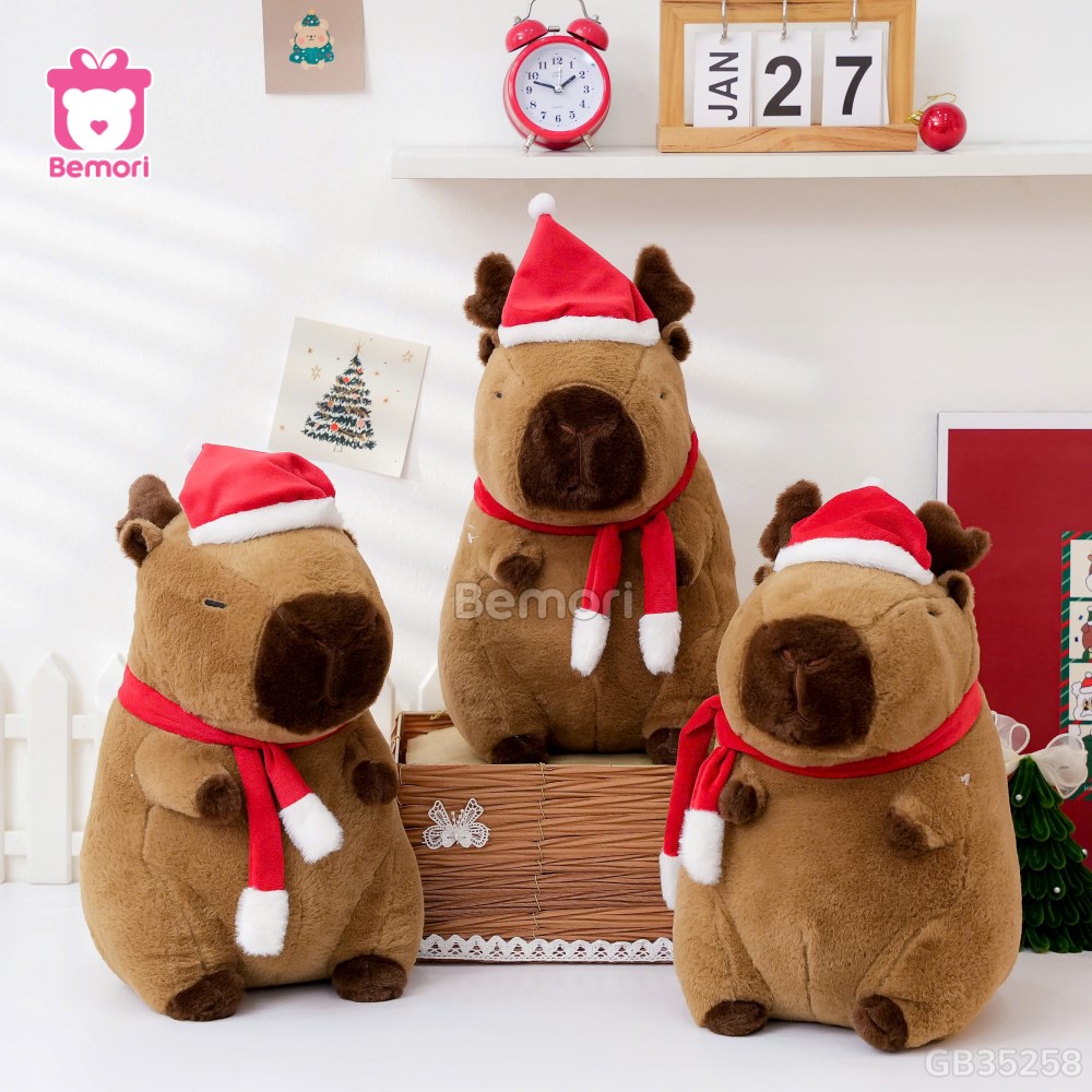 ĐG 35cm Gấu Bông Capybara Tuần Lộc