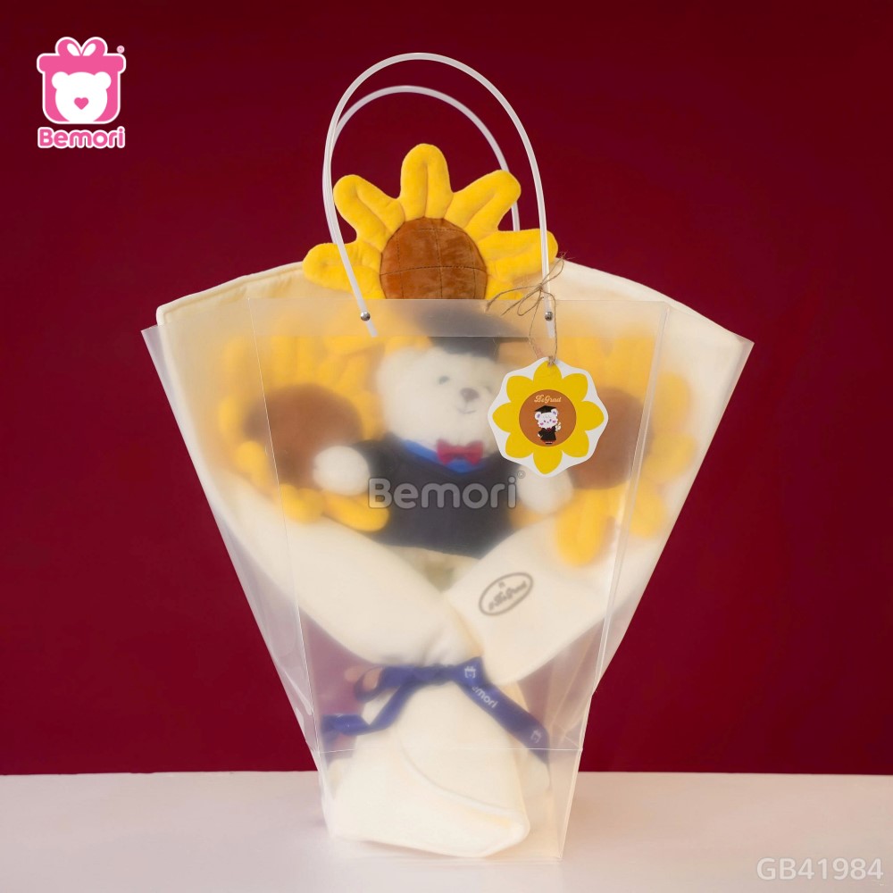 Bó Hoa Hướng Dương Gấu Tốt Nghiệp