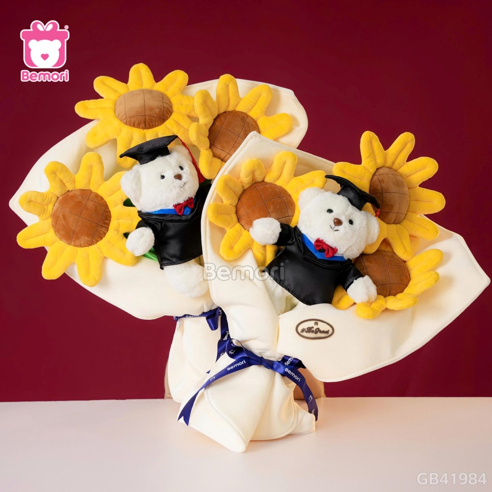 Bó Hoa Hướng Dương Gấu Tốt Nghiệp