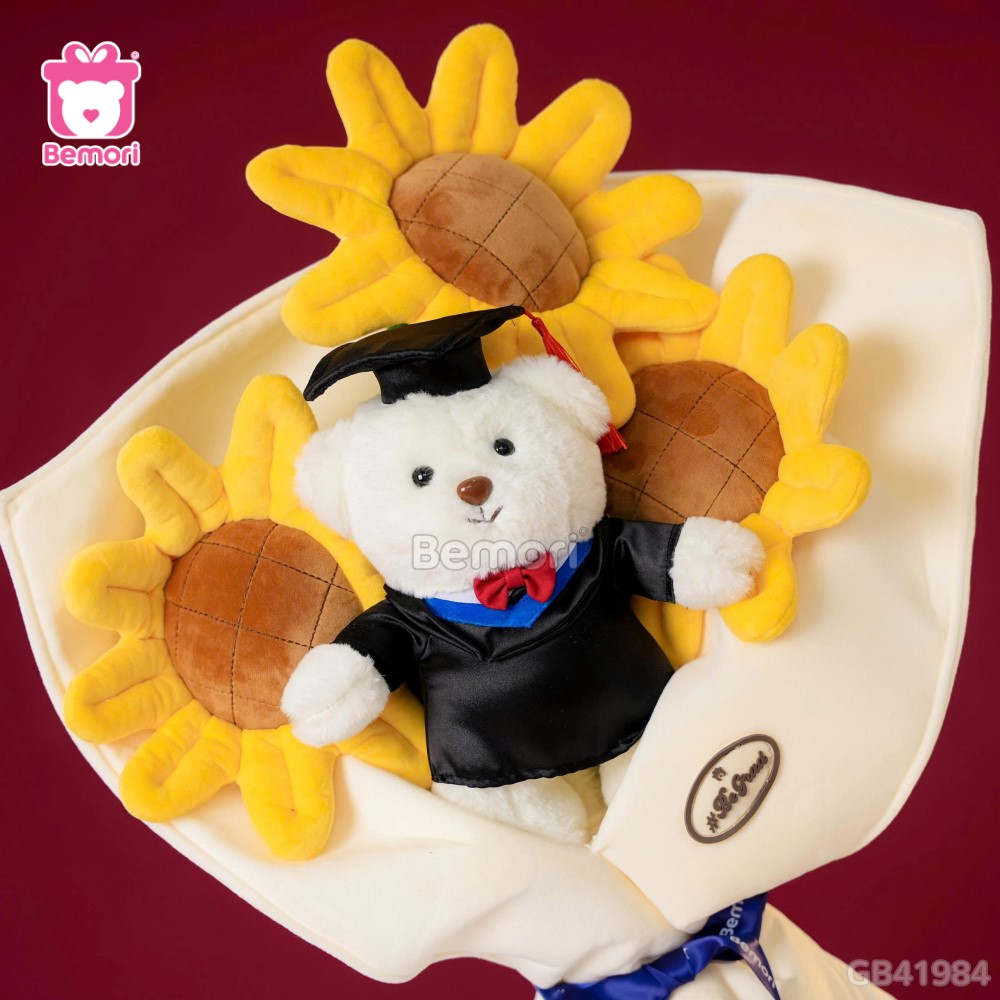Bó Hoa Hướng Dương Gấu Tốt Nghiệp