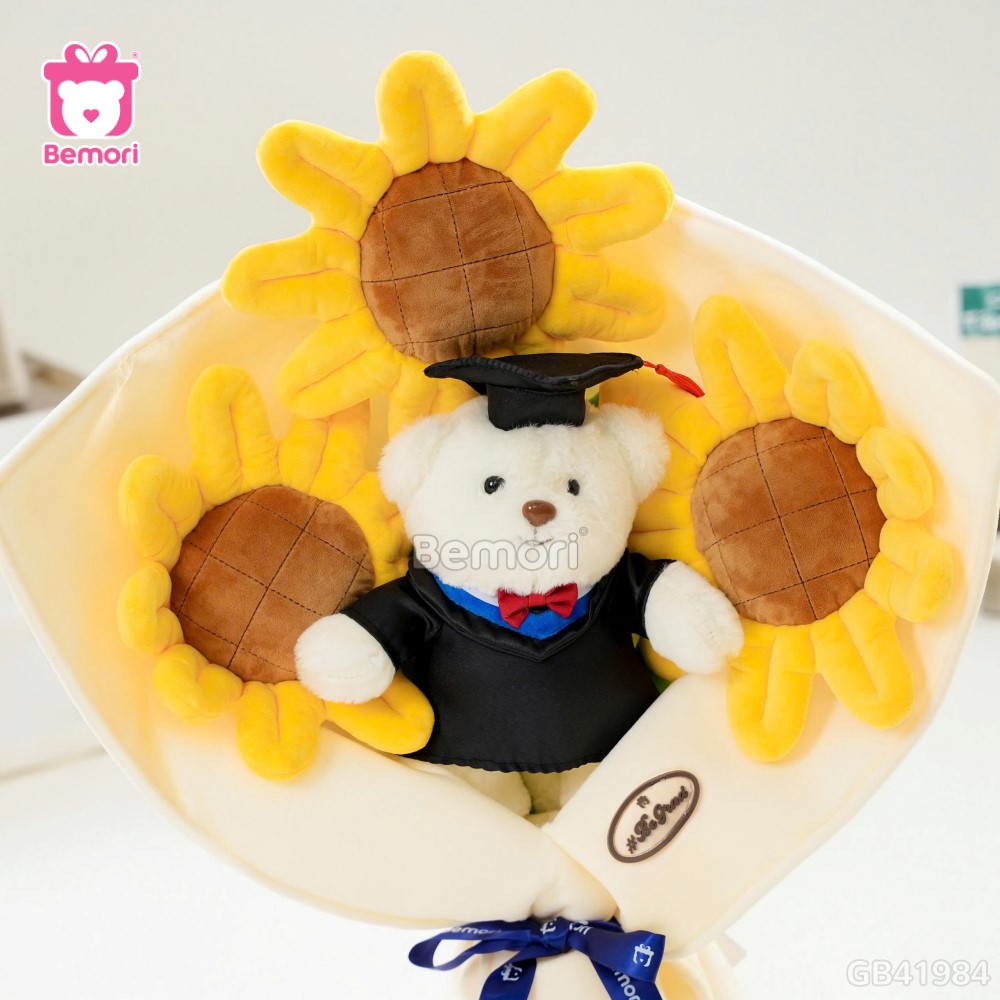 Bó Hoa Hướng Dương Gấu Tốt Nghiệp