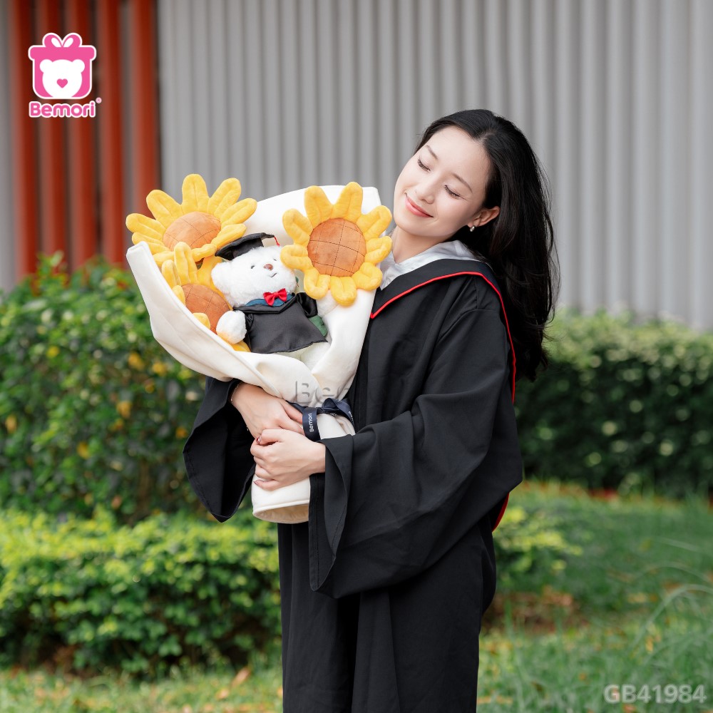 Bó Hoa Hướng Dương Gấu Tốt Nghiệp dành tặng tân cử nhân