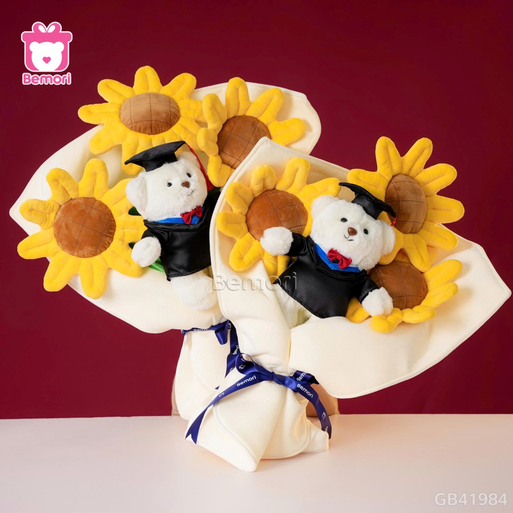 Bó Hoa Hướng Dương Gấu Tốt Nghiệp