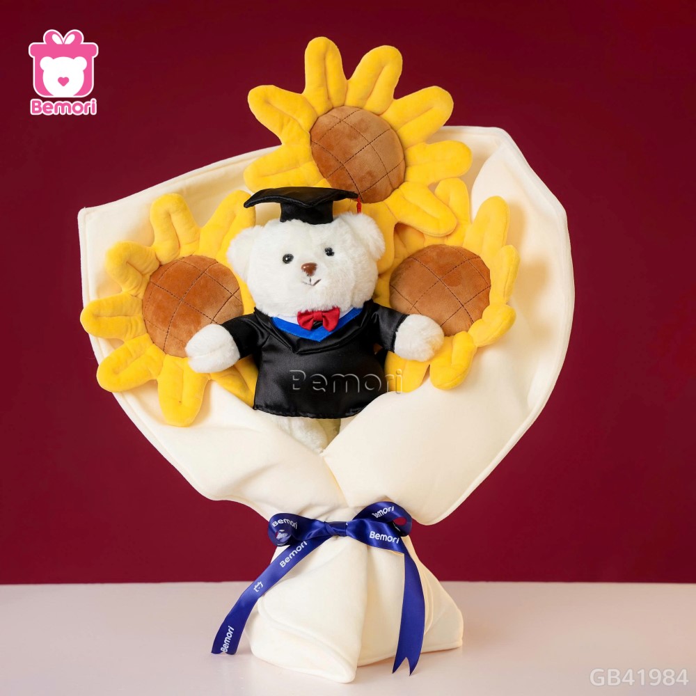Bó Hoa Hướng Dương Gấu Tốt Nghiệp
