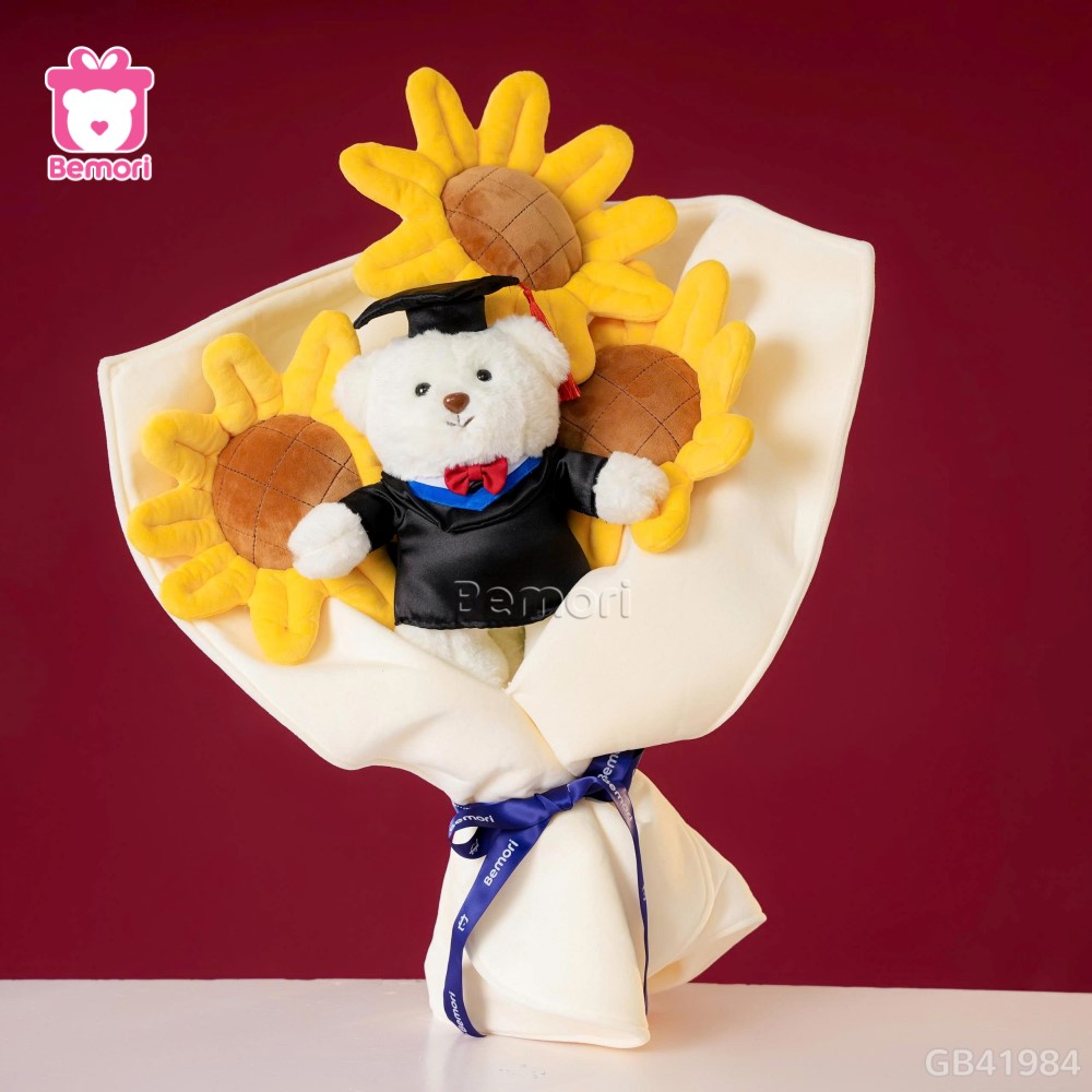 Bó Hoa Hướng Dương Gấu Tốt Nghiệp