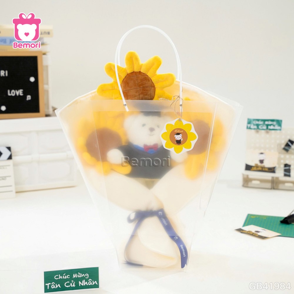 Bó Hoa Hướng Dương Gấu Tốt Nghiệp