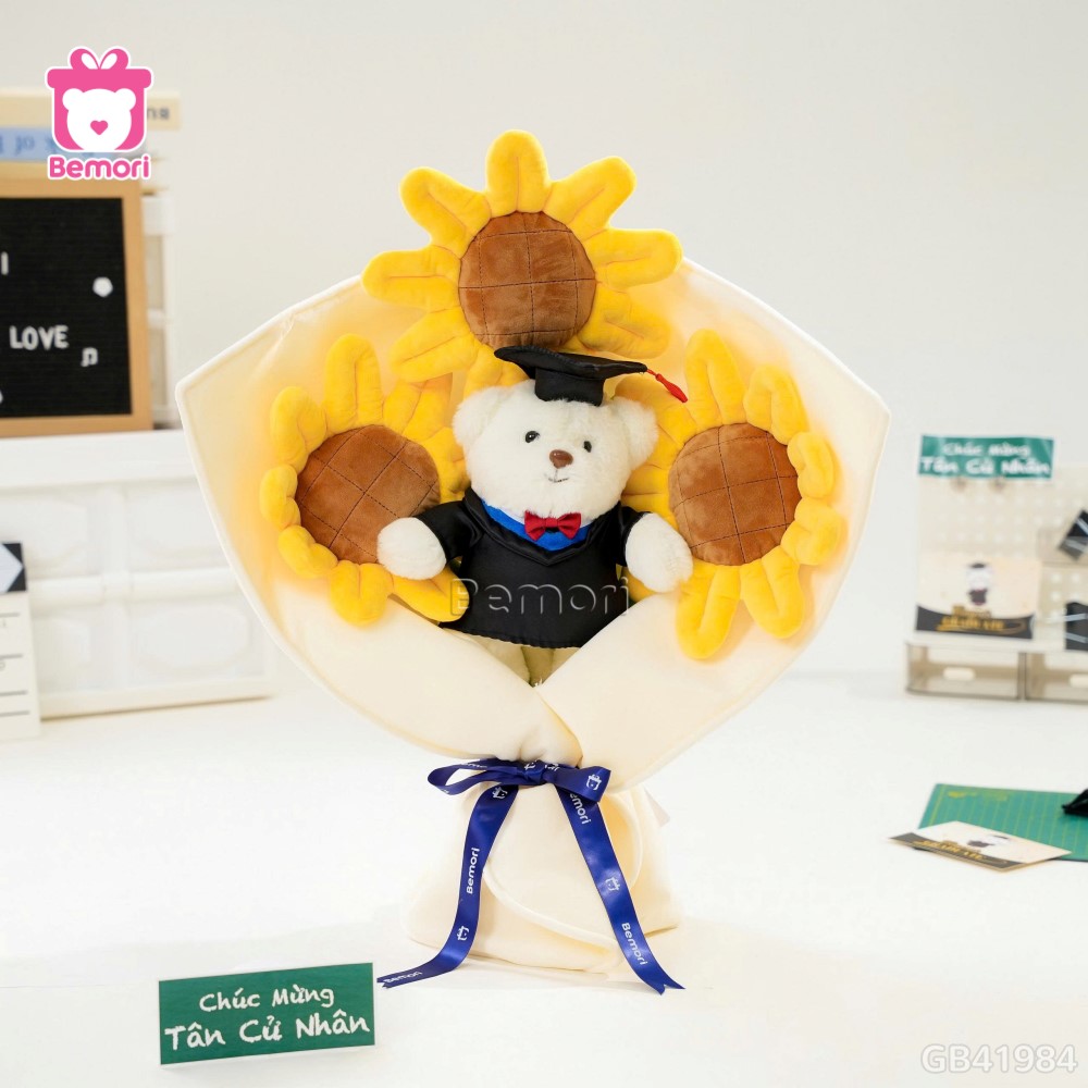Bó Hoa Hướng Dương Gấu Tốt NghiệpBó Hoa Hướng Dương Gấu Tốt Nghiệp