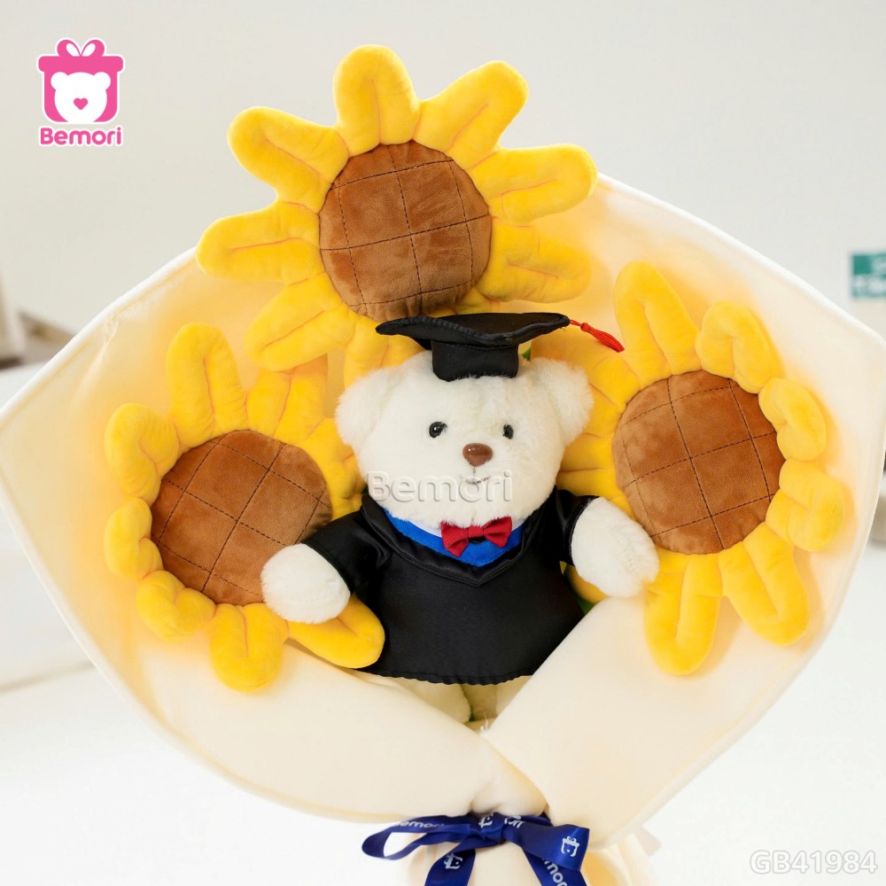 Bó Hoa Hướng Dương Gấu Tốt Nghiệp