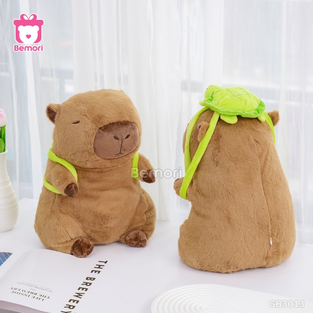 Gối Chăn Mền Capybara Đeo Túi Rùa ngộ nghĩnh