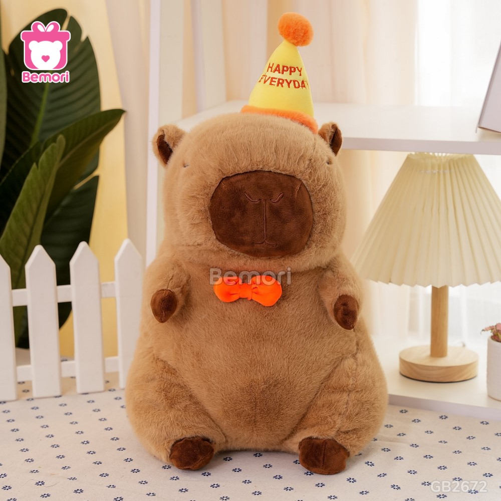 Gối Chăn Mền Capybara Đội Mũ Happy dễ thương