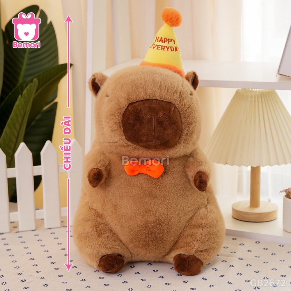 Cách đo kích thước của Gối Chăn Mền Capybara Đội Mũ Happy