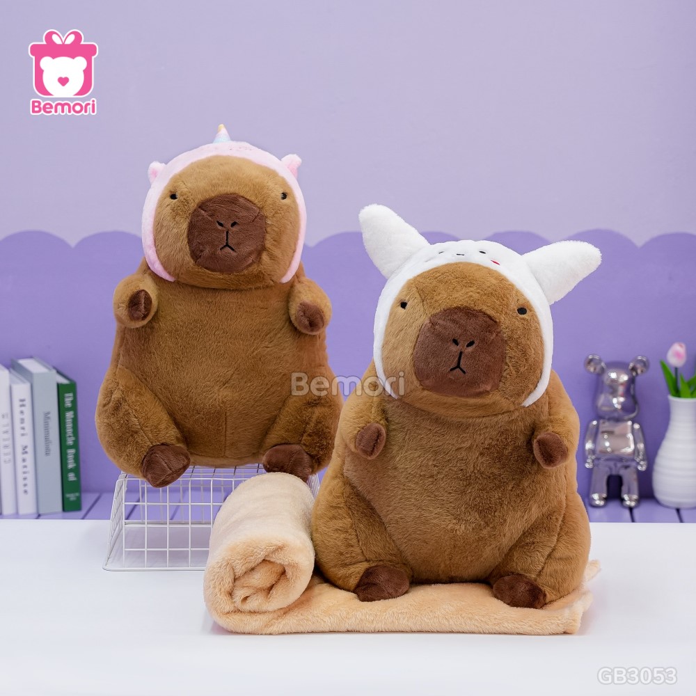 Gối Chăn Mền Chuột Capybara Cosplay tiện lợi cho dân văn phòng