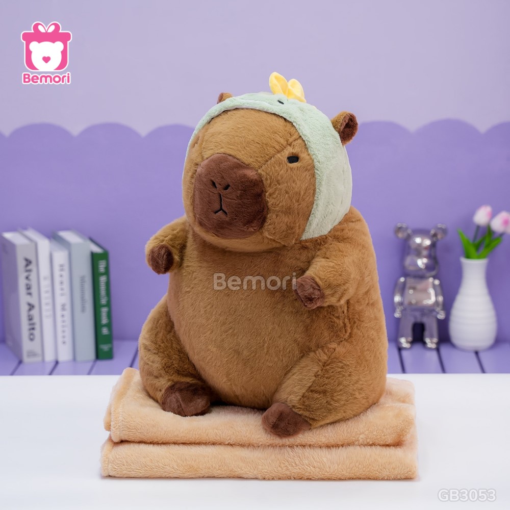 Gối Chăn Mền Chuột Capybara Cosplay Khủng Long