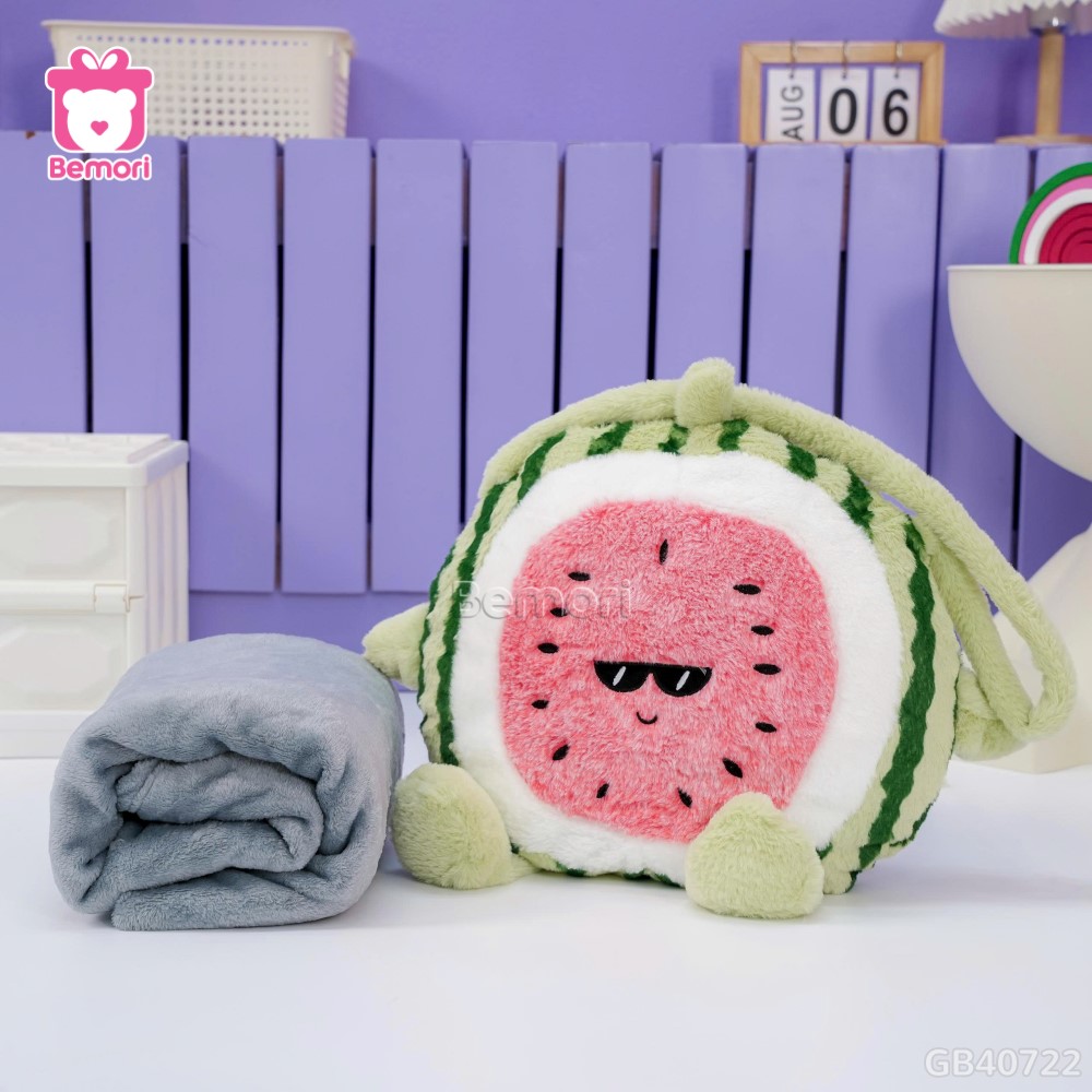 Gối Chăn Mền Dưa Hấu Vui Vẻ tiện lợi cho dân văn phòng