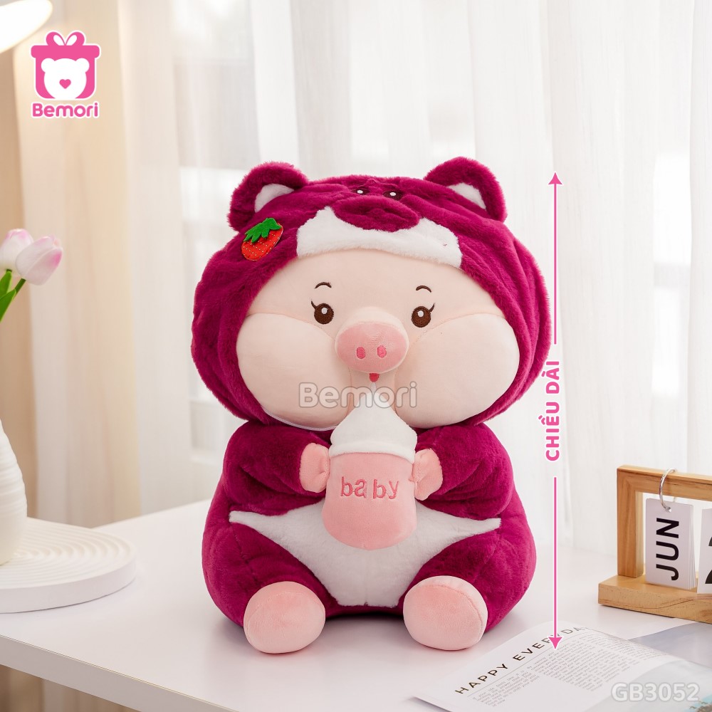 Cách đo kích thước của Gối Chăn Mền Heo Lotso Ôm Bình Sữa