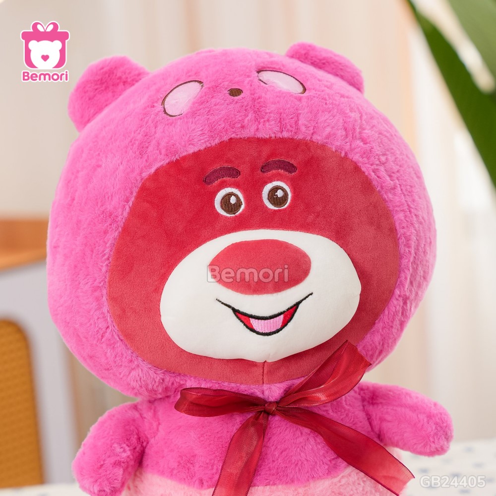 Gối Chăn Lotso Đỏ Mũ Nơ vải lông thú mềm mịn