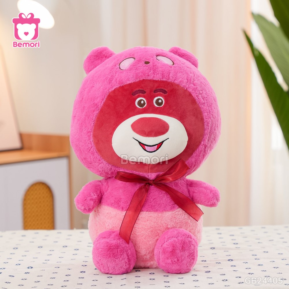 Gối Chăn Lotso Đỏ Mũ Nơ bao gồm gấu ôm Lotso Đỏ dễ thương