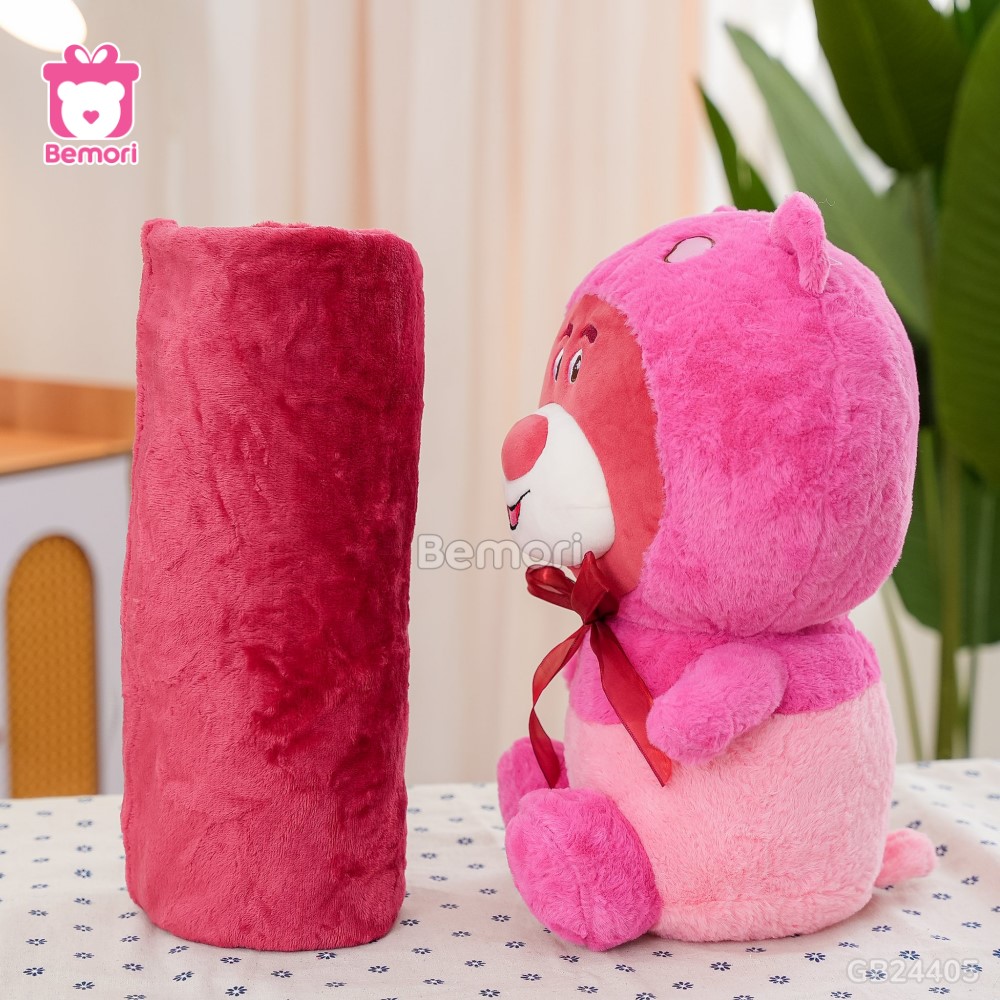 Gối Chăn Lotso Đỏ Mũ Nơ thiết kế tỉ mỉ, chắc chắn