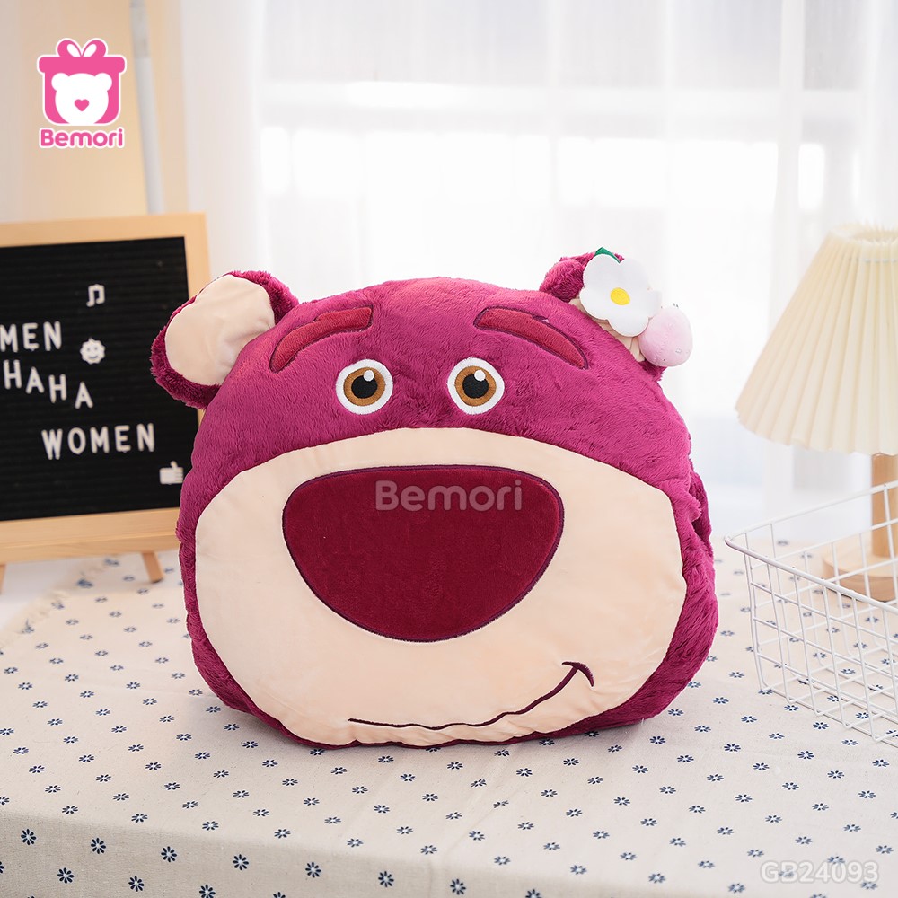 Gối Chăn Mền Mặt Gấu Lotso