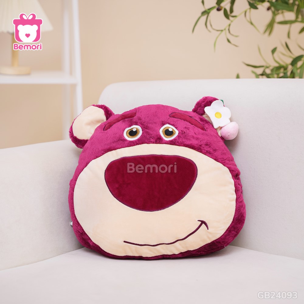 Gối Chăn Mền Mặt Gấu Lotso